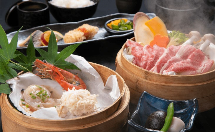 原味最佳的牛蒸笼 附带海鲜二之蒸笼